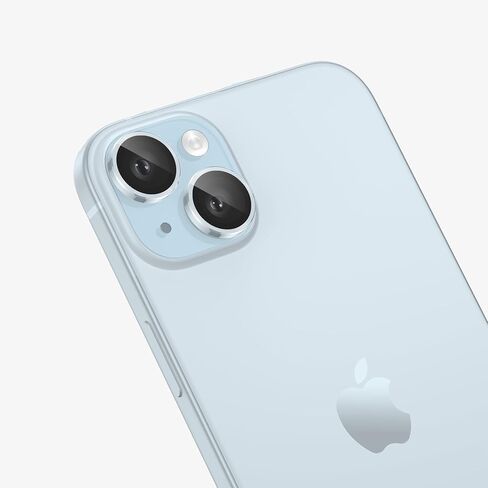 واقي عدسة الكاميرا FLOLAB NanoArmour لهاتف iPhone 15/15 Plus متين، غطاء كاميرا من الزجاج المقوى، حلقة كاميرا من الألومنيوم، ألوان ترو كولورز مضادة للانعكاس واضحة للغاية، وسهلة التركيب - أزرق in Saudi Arabia