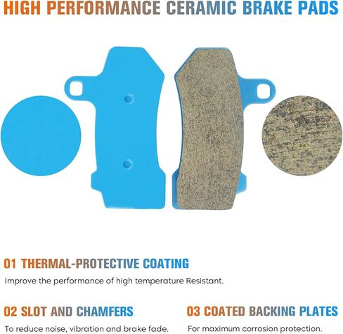 وسادات فرامل سيراميك من Youxmoto لـ 2008-2022 Harley Davidson Road King/Electra Glide/Street Glide، وسادات فرامل أمامية وخلفية لـ Harley Davidson Classic Electra Glide/Road Glide/Electra Glide Ultra in Kuwait