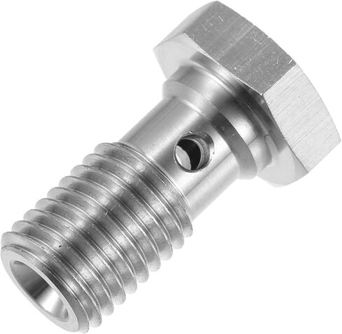 X AUTOHAUX 1pcs Stainless Steel M10x1.5 Thread Turbo Brake Line Banjo Bolt with Copper Washers Single Banjo Bolt 20mm Length in Kuwait