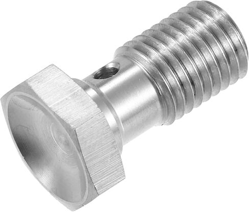 X AUTOHAUX 1pcs Stainless Steel M10x1.5 Thread Turbo Brake Line Banjo Bolt with Copper Washers Single Banjo Bolt 20mm Length in Kuwait