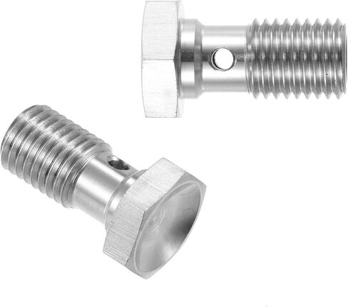 X AUTOHAUX 1pcs Stainless Steel M10x1.5 Thread Turbo Brake Line Banjo Bolt with Copper Washers Single Banjo Bolt 20mm Length in Kuwait