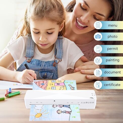 آلة تغليف حرارية وباردة مع أكياس أوراق تغليف، قاطعة ورق، وظيفة عكس الورق، للمنزل والمكتب والمدرسة والأعمال التجارية A4/A5/A6 إلخ in Kuwait