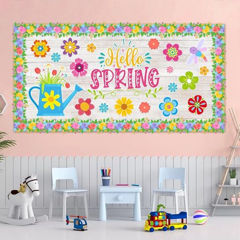 Flower Cutous 45 PCS Springtime Cutouts Versatile Colorful Flowers Classroom Decoration Cutouts with Glue Dots in Kuwait