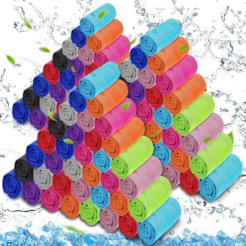 MENOLY 6 Pack Cooling Towel Workout Towel Sweat Towel Microfiber Towel Soft Breathable Chilly Towel for Sports, Gym, Yoga, Camping, Running, Fitness, Workout & More Activities (32"x12") in Saudi Arabia