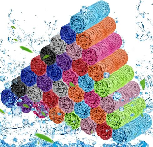 MENOLY 6 Pack Cooling Towel Workout Towel Sweat Towel Microfiber Towel Soft Breathable Chilly Towel for Sports, Gym, Yoga, Camping, Running, Fitness, Workout & More Activities (32"x12") in Saudi Arabia