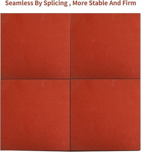 MYOYAY 4 Pack Playground Mat, 20"x20"x1" Interlocking Tiles, Red Heavy Duty Rubber Exercise Equipment Mats, Non-Slip Protective Training Rubber Mats for Home Gym Playground(Cover 11.12 Sq.FT) (Red) in Saudi Arabia