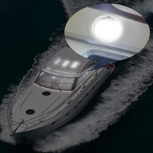 Marine Boat Dome Light LED with Switch Stainless Steel Surface Mount 12 Volts 6.7 Inches (Red and White) in Saudi Arabia