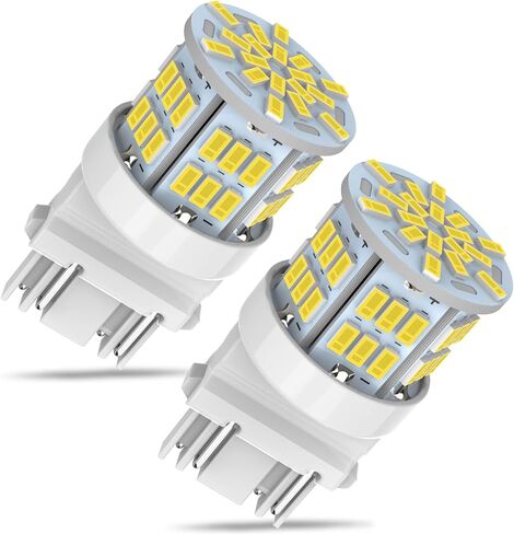 3157 لمبة ضوء الفرامل LED، 12 فولت - 24 فولت 3156 3057 3056 4157 3457 لمبة إضاءة بديلة LED لفرامل السيارة الذيل الجري وقوف السيارات ضوء احتياطي، 54SMD ضوء أحمر، قطعتان in Kuwait