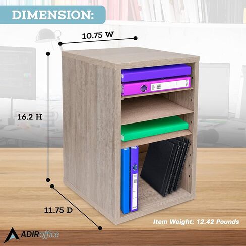 صندوق بريد AdirOffice Classroom - منظم بريد خشبي مكون من 11 حجرة، تخزين ورق البناء، فارز سطح المكتب الرأسي مع فتحات، صناديق بريد مع أرفف قابلة للإزالة (11 فتحة، أسود) in Saudi Arabia