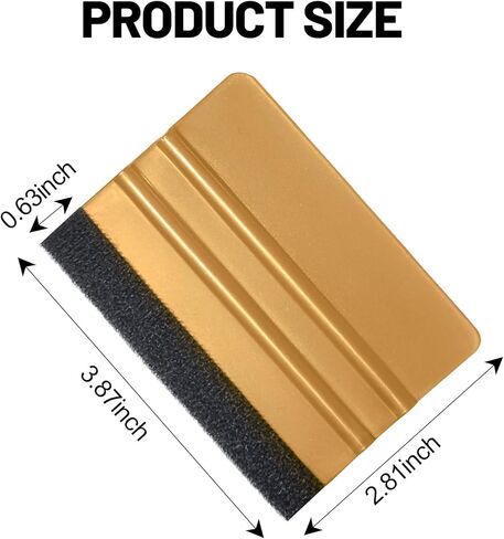 ممسحة لباد السيارة للفينيل، مكشطة بلاستيكية بحافة لباد، أداة تطبيق تثبيت الفينيل، ممسحة احترافية لفيلم السيارة خالية من الخدوش (ذهبي، 10 عبوات) in Kuwait