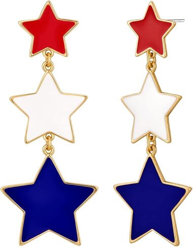 American Flag Earrings 4th of July Earrings for Women USA Dangle Drop Earrings Independence Day Patriotic Earrings Holiday Gifts in Saudi Arabia