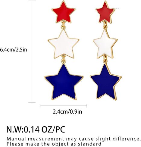 American Flag Earrings 4th of July Earrings for Women USA Dangle Drop Earrings Independence Day Patriotic Earrings Holiday Gifts in Saudi Arabia
