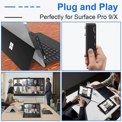USB 3.0 Surface Pro 6/Pro 5/Pro 4 USB Hub Docking Station 4K HDMI Hub Adapter, SD & TF/Micro SD Memory Card Reader, 4K@30Hz HDMI Port Converter Accessories for Microsoft Surface Pro 6/5/4 in Kuwait