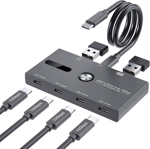 10Gbps USB C Hub, 6 Ports Type C Splitter, USB Type C to USB C/A Adapter for PC, Laptop, MacBook Pro/Air, iMac, Surface Pro, Chromebook, Etc(HUB ONLY, Not Support Charging/Monitor) in Kuwait