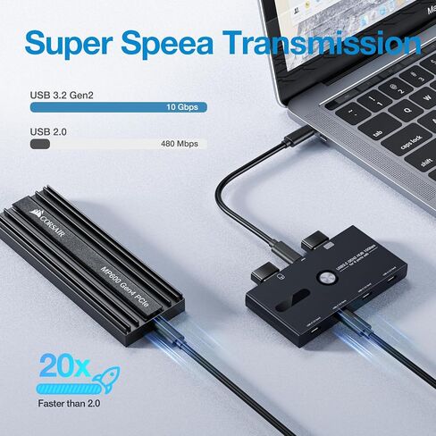 10Gbps USB C Hub, 6 Ports Type C Splitter, USB Type C to USB C/A Adapter for PC, Laptop, MacBook Pro/Air, iMac, Surface Pro, Chromebook, Etc(HUB ONLY, Not Support Charging/Monitor) in Kuwait