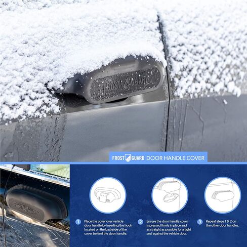 FrostGuard Car Door Handle Protector for Snow, Frost and Ice, 2 Pack - Prevents Car Door Handles from Freezing Shut, Perfect Winter Car Accessories - Universal Fit, Black in Kuwait