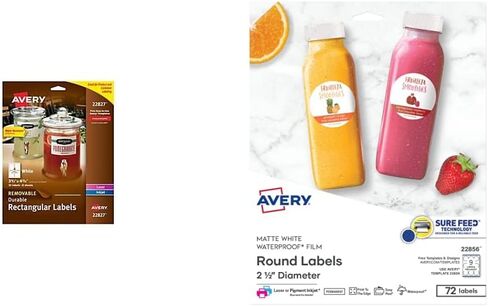 ملصقات مستطيلة فارغة قابلة للطباعة من Avery، 3.5 بوصة × 4.75 بوصة، أبيض، 32 ملصقًا قابلاً للتخصيص (22827) in Kuwait