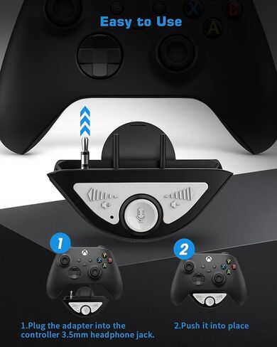 محول سماعة رأس بلوتوث لجهاز تحكم Xbox One وXbox Series X|S، محول سماعة رأس استريو، ضبط توازن الصوت (صوت اللعبة والدردشة الصوتية)، مستوى الصوت، الميكروفون مباشرة in Kuwait