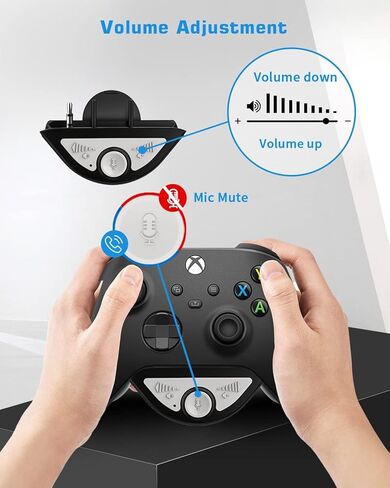 محول سماعة رأس بلوتوث لجهاز تحكم Xbox One وXbox Series X|S، محول سماعة رأس استريو، ضبط توازن الصوت (صوت اللعبة والدردشة الصوتية)، مستوى الصوت، الميكروفون مباشرة in Kuwait