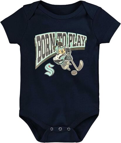 OuterStuff Seattle Kraken 3-Pack Newborn Infant Size 0-24 Month Gametime Frenzy Logo Baby Bodysuit Onesie in Saudi Arabia