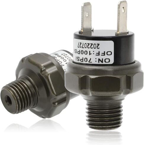 AUTOVIC 70-100 PSI مفتاح ضغط الهواء الموضوع 1/4 "NPT 12V/24V ضاغط الهواء مفتاح ضغط خزان نوع التركيب لبوق الهواء القطار 1/4 بوصة-2 حزمة in Kuwait