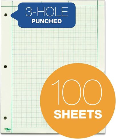 TOPS 35500 Engineering Comp Pads, 3HP,Rld,100 Sh,8-1/2-Inch x11-Inch ,GN in Saudi Arabia