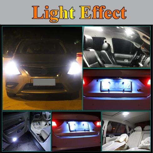 BA9S T4W LED Bulbs White 6000K 12V-24V 15LED SMD4014 Canbus Error Free with Projector For Car Sidelights Backup Interior Light, 2 Pack in Kuwait