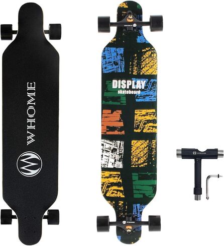 Longboard - 41 Inch Long Boards for Adults/Teenagers Girls/Kids Beginner/Pro Hybrid Freestyle Carving Cruising Longboards Skateboard with T-Tool in Saudi Arabia