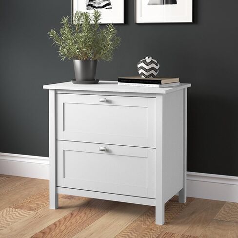 Bush Furniture Broadview 2 Drawer Lateral File Cabinet in Pure White Storage for Home Office Workspace in Kuwait