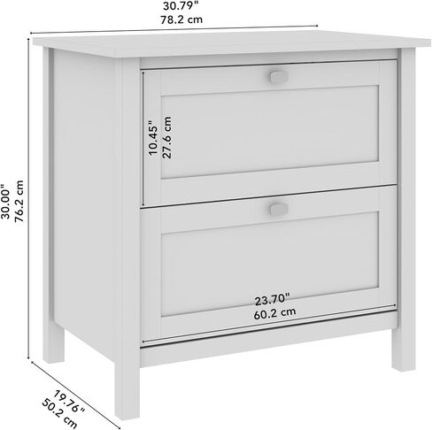 Bush Furniture Broadview 2 Drawer Lateral File Cabinet in Pure White Storage for Home Office Workspace in Kuwait