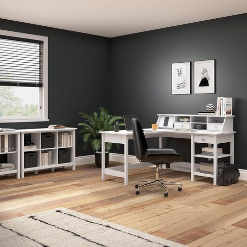 Bush Furniture Broadview 2 Drawer Lateral File Cabinet in Pure White Storage for Home Office Workspace in Kuwait