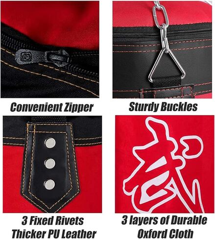 حقيبة ملاكمة ثقيلة بروروبست للبالغين والشباب والأطفال - حقيبة ملاكمة داخلية/حديقة مجموعة حقيبة ملاكمة غير مملوءة مع قفازات ملاكمة، أغطية، سلسلة، خطاف سقف لفنون القتال المختلطة، كيك بوكسينغ، الملاكمة التايلاندية، الكاراتيه، التايكوندو in Kuwait