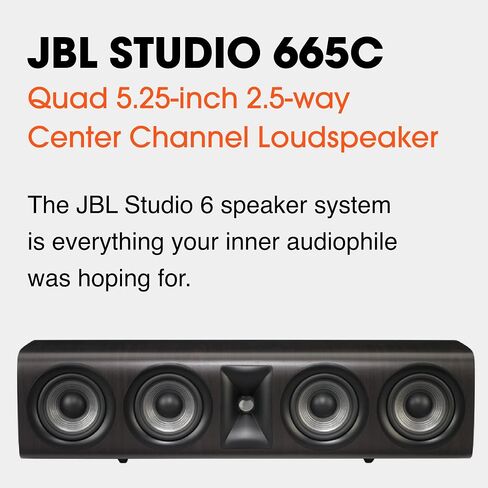 JBL Studio 665C, Dark Wood - High-Performance Center Channel Loudspeaker - with 2414H-1 Compression Driver, High-Definition Imaging Horn & Four 5.25" PolyPlas Cone Woofers in Saudi Arabia
