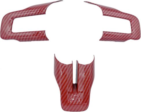 غطاء عجلة القيادة لملحقات Ford Mustang 2015 2016 2017 2018 2019 2020 2021، ملحقات السيارة الداخلية، ألياف الكربون (ألياف الكربون السوداء) in Saudi Arabia