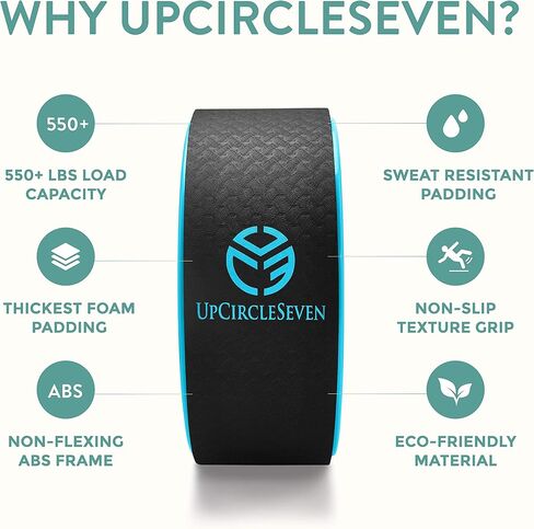 مجموعة عجلات اليوغا UpCircleSeven - عجلة دعم اليوغا الأقوى والأكثر راحة، 3 عبوات لآلام الظهر والتمدد (12، 10، 6 بوصات) in Saudi Arabia