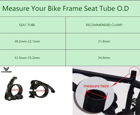 Bike Seat Post Clamp Aluminium Alloy Quick Release Bicycle Seat Clamp 31.8/34.9MM (Black, 31.8mm) in Saudi Arabia
