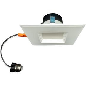 Topaz RTL6-SQ-11W-CS-WH 6" Performance Led Recessed Lights - Square Led Retrofit Downlight, 11 Watt, CCT Color Selectable, Dimmable LED, 50K Hours Long Life, Square Recessed Light Cover Baffle Trim