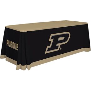 Purdue Boilermakers College Sports Printed Table Throw - NCAA Licensed - Polyester 6' Draped School Tablecloth (Black, Gold)