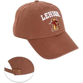 Lehigh University Baseball Hat Mountain Hawks Brimmed Embroirderd Hats Cap Adjustable Cloth Strap Adult (Style F) Brown