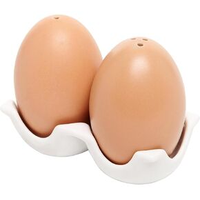 Salt and Pepper Shakers,Novelty Egg Shaped Ceramic Set,Combined Kitchen Decor and Table Setting