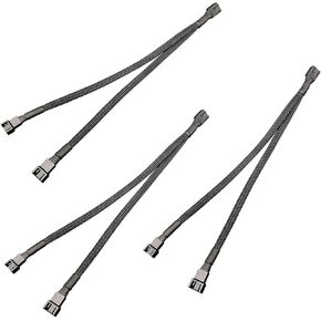 3 Way 4 Pin PWM Fan Splitter,Adapter Cable Sleeved Braided Y Splitter PC 4 Pin Fan Extension Power Cable 1to2 1to3 1to4 (1to2-3p)