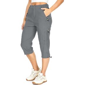 Women's Cargo Capris Pants Casual Hiking Lightweight Quick Dry Travel Summer Pants for Women