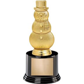 7" Snowman Award On Round Trophy Base