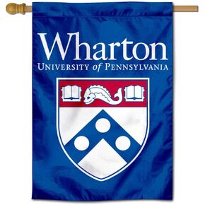 College Flags & Banners Co. Penn Quakers Wharton School 28 in x 40 in Two Sided House Flag