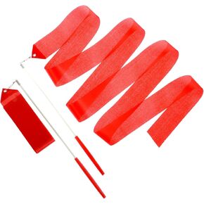 4 Pcs Rhythmic Gymnastics Ribbon, Dance Ribbon, Ribbon Twirlers for Kids, 78.7" Gymnastics Ribbon, Streamers on a Stick, Ribbon Dancer Wand (Red)