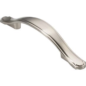 Alzassbg 10 Pack Brushed Satin Nickel Cabinet Pulls, 3 Inch(76mm) Hole Centers Cabinet Handles Arch Kitchen Hardware for Cabinets and Drawer AL3028SN