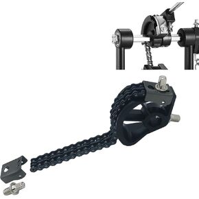 Bass Drum Foot Pedal Chain Sprocket Cam Bracket Parts Double Chain Drive Connector Device Assembly Bass Kick Drum Pedal Replacement Parts Black
