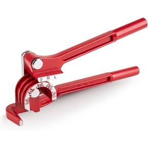 3 In 1 Tubing Bender, 0-180 Degrees Tube Bender Manual Pipe Bender Tool for 1/4 5/16 3/8 Inch Copper Aluminum Brass and Thin Steel Pipes(Red)