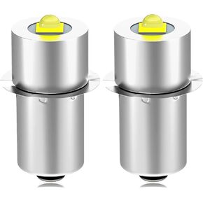 JESLED Upgrade LED Flashlight Bulb, 12V 18V DC3.5-24V, 3W PR2 P13.5S Maglite LED Conversion Kit for Ryobi Milwaukee Craftsman Lamp, 6000K Bright White Maglight Bulbs Replacement 2 Pack