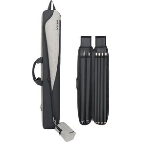 Pool Cue Case 2x4, Heavy Duty Oxford Wear-Resistant Soft Billiard Cue Stick Case Bag with Adjustable Shoulder Strap, Pool Stick Case for 2 Sticks /2 Butt/4 Shaft/, Grey